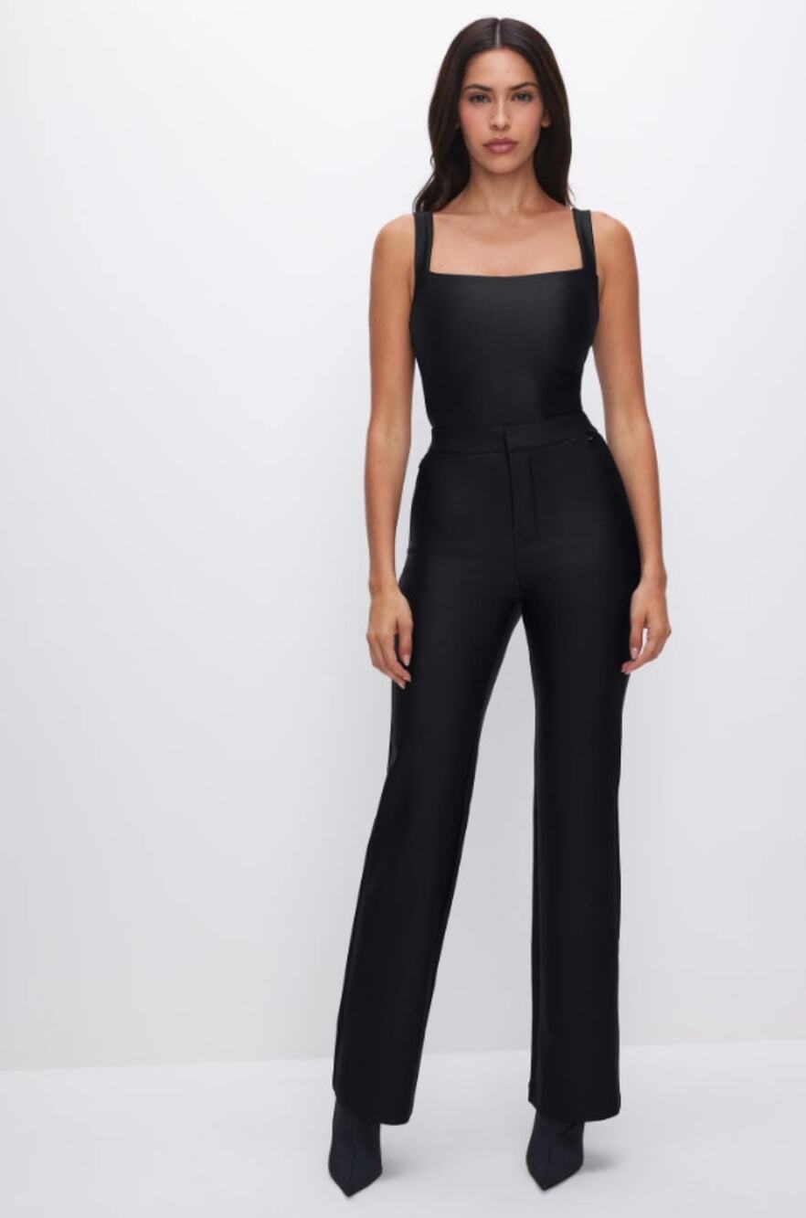 GOOD AMERICAN Compression Shine Tank Bodysuit Size 4 XL Black Sleeveless NWT